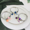 3 Color Blue Purple pink Fishtail Shell Stainless Steel Beads Girls Bracelet