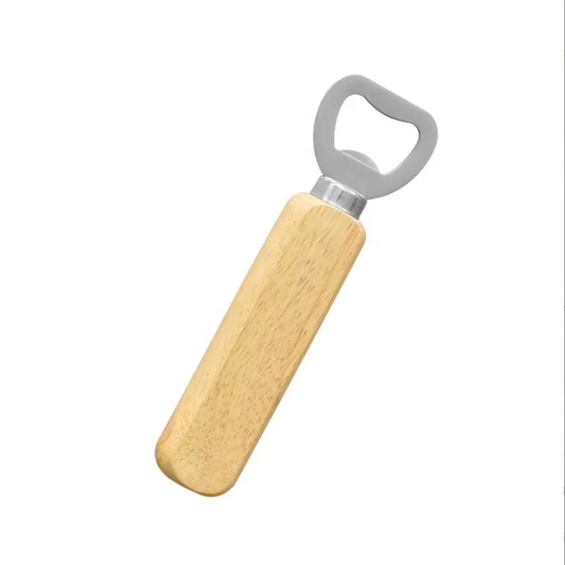 Custom Recycle Wooden Bottle Opener With Print Laser Engraving logo Name Biodegradable Wood Beer Bottle Opener Promotion