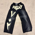 360 Gsm Cotton French Terry Jogger Vintage Baggy Sweatpants Distressed Patch Embroidery Acid Wash Wide Leg Pants