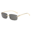 Women's Vintage UV400 Custom Logo Sun Glasses Classic Rimless with Luxury Gold Metal Frame Newest Trendy Custom Sunglasses