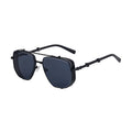 DOISYER Rectangle Fashion Vintage Steampunk Punk Custom Logo Full Rim Metal Frame Double Bridge UV400 % UV Sunglasses