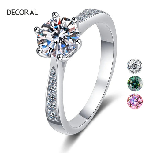 0.5/1/2/3 Carat New Model 925 Sterling Silver Moissanite Ring Luxury Jewelry Adjustable Size Engagement Ring for Women
