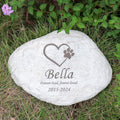 Resin Heart-Paw Pet Memorial Stone Hand-painted Personalized Engraving Artistic Design Garden Decorative Outdoor Figurines