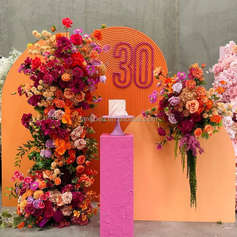 Acrylic Pvc Backdrop Board Rose Flower Arch  Wall Flowers Wedding Supplies Decoration Backdrop