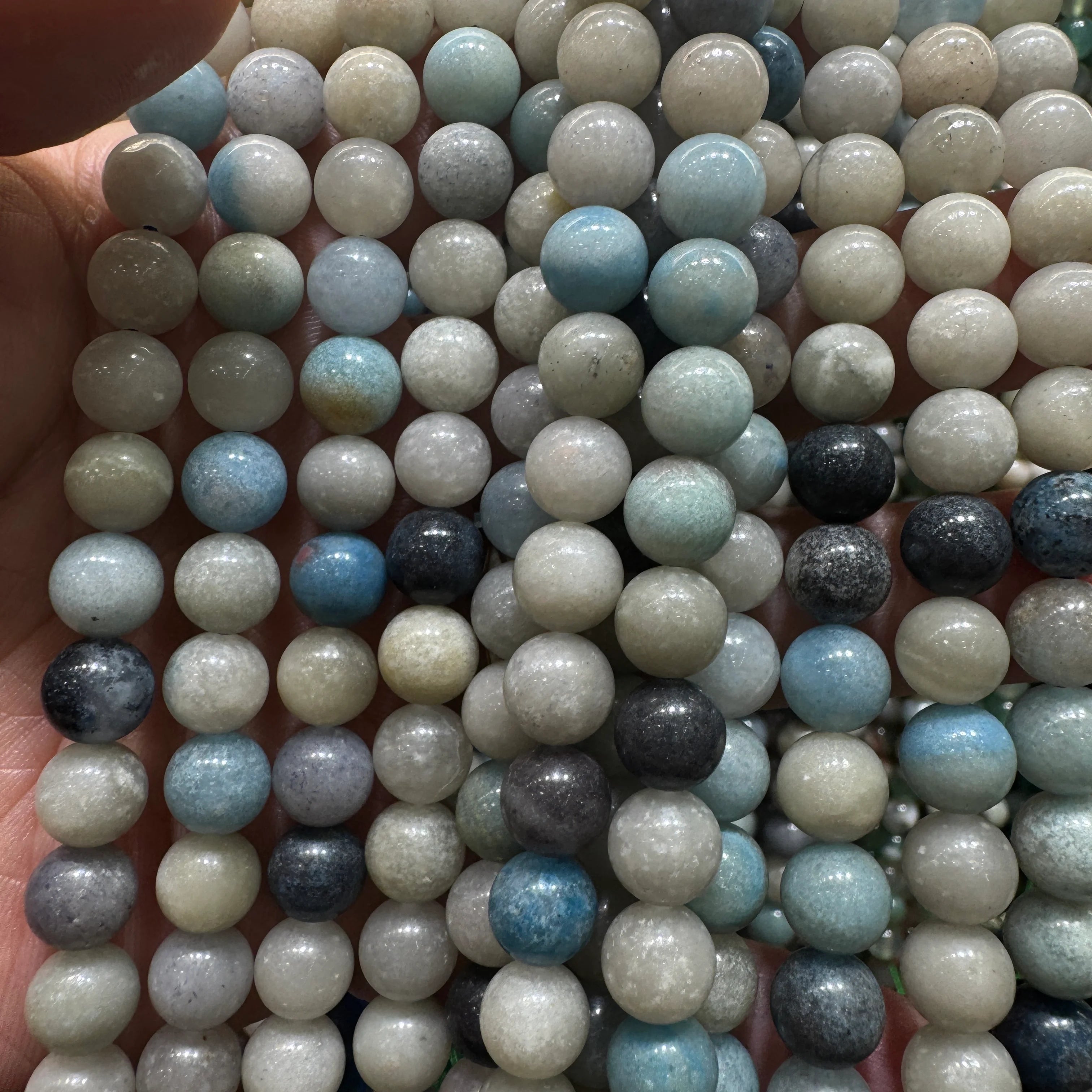 Wholesale 8mm Loose Gemstone Beads Natural Rare Gem Trolleite Unicorn Stone Beads Strand for Fashion Jewelry Making