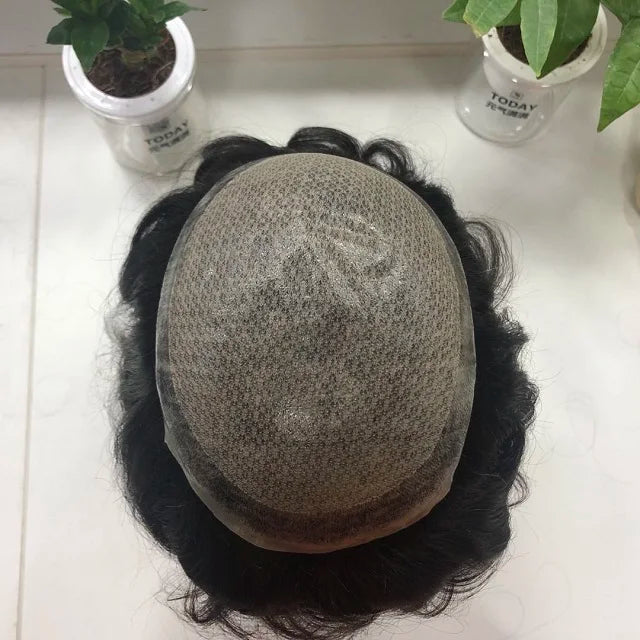 Ready Stock Fast Shipping Silk Base Full Hand Tied with PU Side Human Hair Topper Men Toupee