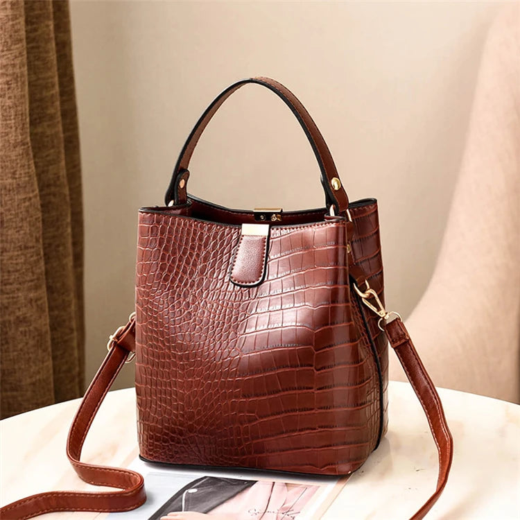 Wholesale Oem Brand Soft Pu Leather Mini Round Bucket Handbag for Women Luxury