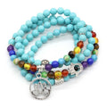 Custom 108 /99 Mala Lucky Aventurine Japamala 8mm Beaded Necklace for Women Men Vintage Lotus Charms Pendant Chakra