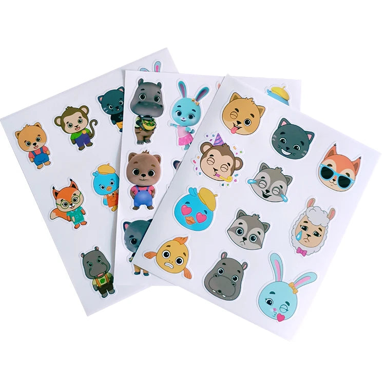 Kawaii Adhesive Vinyl Sticker Sheets A4 Size Waterproof Die Cut Shape for Packaging and Labels Wholesale