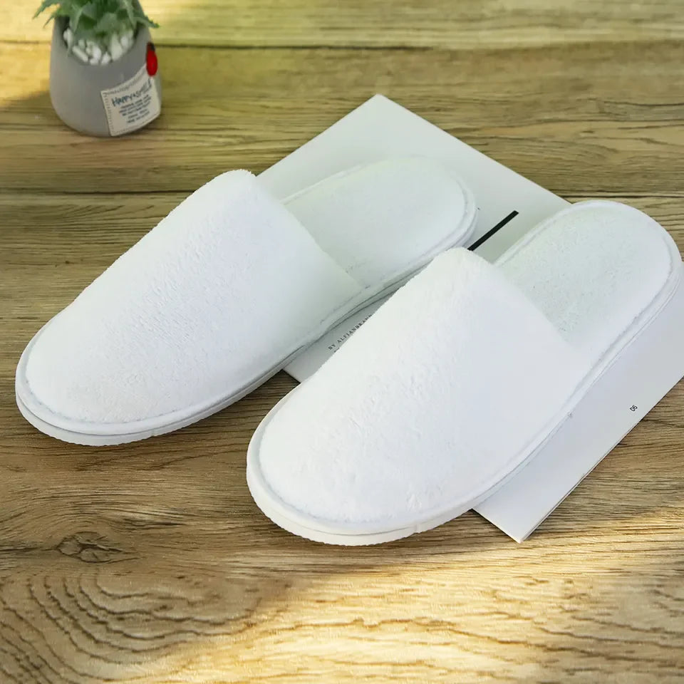 Wedding Slippers Spa Sandal Luxury Guests Coral Fleece Custom Logo Pedicure White EVA Disposable Universal TT Aiwei Winter