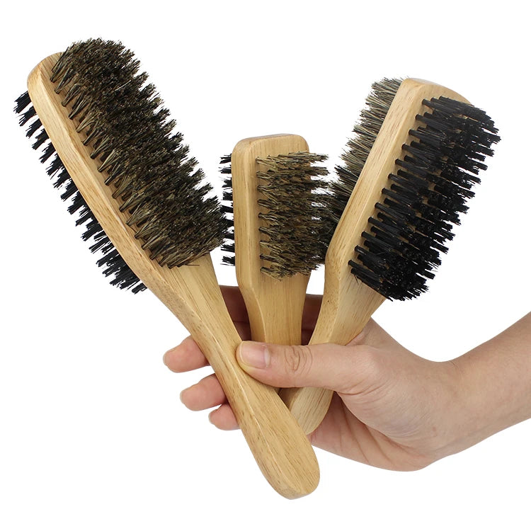 Custom logo Private Label Best Men Beard Brush Boar Bristle Hair Beard Brush