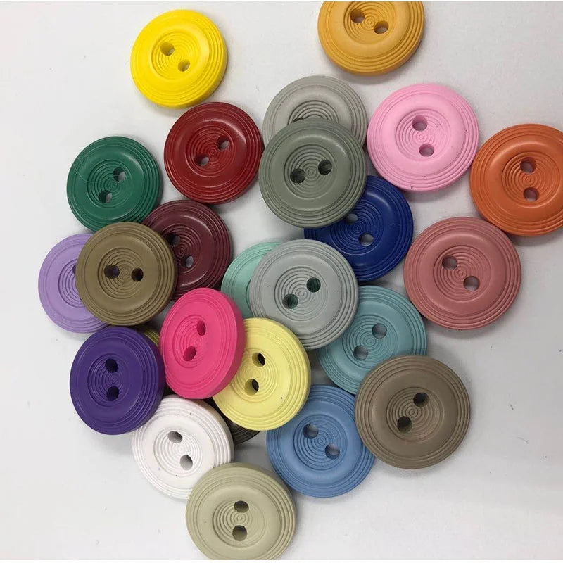 Wholesale Eco-Friendly Resin Buttons Colorful Round 2-Holes Plated with Enamel Decoration Flatback SJH Brand for Clothes