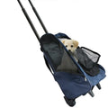 Airline Approved 4-In-1 Pet Travel Backpack Nylon Dog Carrier with Wheels for Hiking and Travel Zipper Closure Animal Pattern MegaBDM