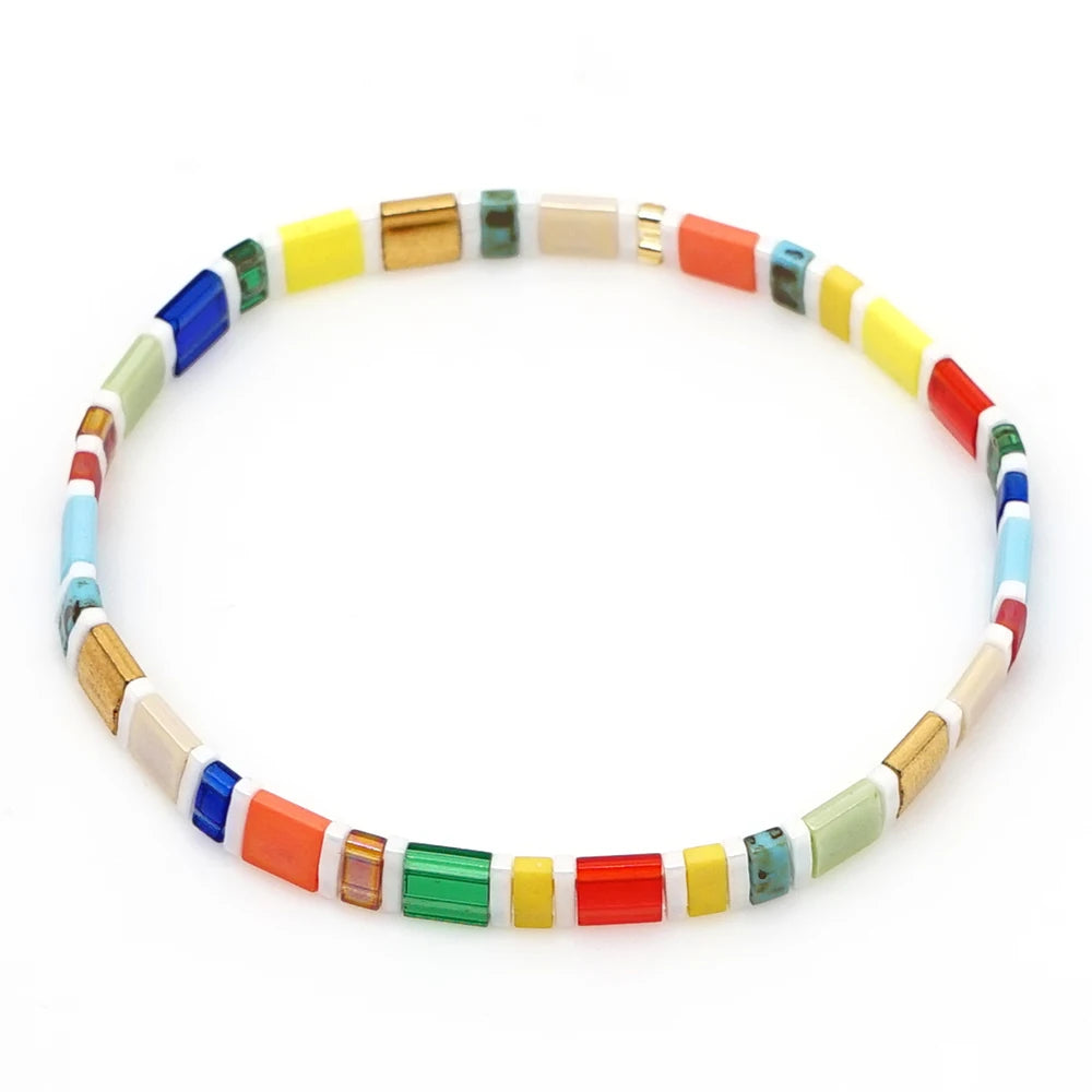 Go2boho 2023 Women's Customized Boho Jewelry Hot New Style Rainbow Tila Beaded for Bracelet with Miyuki Beads for Anniversary