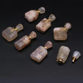 HZ Natural Crystal Cherry Blossoms Agate Mini Perfume Bottle Essential Oil Crystal Pendant for Aromatherapy Meditation