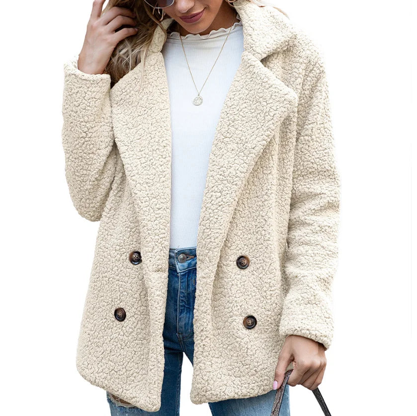Faux Fur Coat Fleece Sweatshirts Cardigan Female Autumn Winter Coat Women Overcoat Plush Jacket Long-sleeve Blouse Plush Jacket