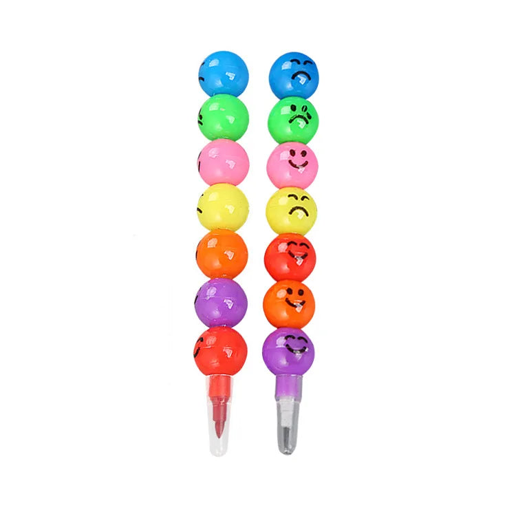 CHXN    Creative Stationery Cartoon Student Bingtanghulu 7 Color Graffiti Crayon