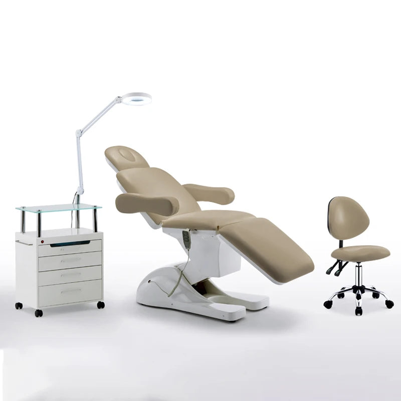 HICOMED Luxury Electric 3 Motors Beauty Bed Massage Tattoo Facial Chair Body Therapy Facial Bed Massage Table Optional  Color