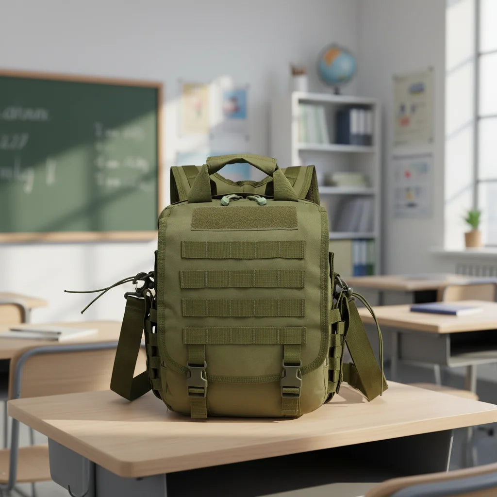 Multi-function National Tactical Laptop Bag with Zipper Closure Waterproof Molle 30L-35L Sling Backpack