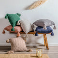 AS Soft Polyester 18*18 Inch Tassel Knitted Throw Pillow Cushion Cover for Sofa Home Decor Hot Sell