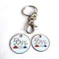 Token Coin Manufacturer Trolley Coin Keychain With Logo Engraved Two Size Soft Enamel Token Coin Keyring