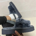 2023 Fashion Fluffy Slipper Winter and Autumn Open Toe EVA Thick Sole Plush slippers Female slippers