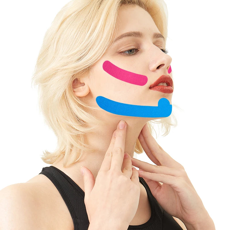 Pre-cut Cotton Waterproof Kinesiology Tape for Face Pain Relief and Support