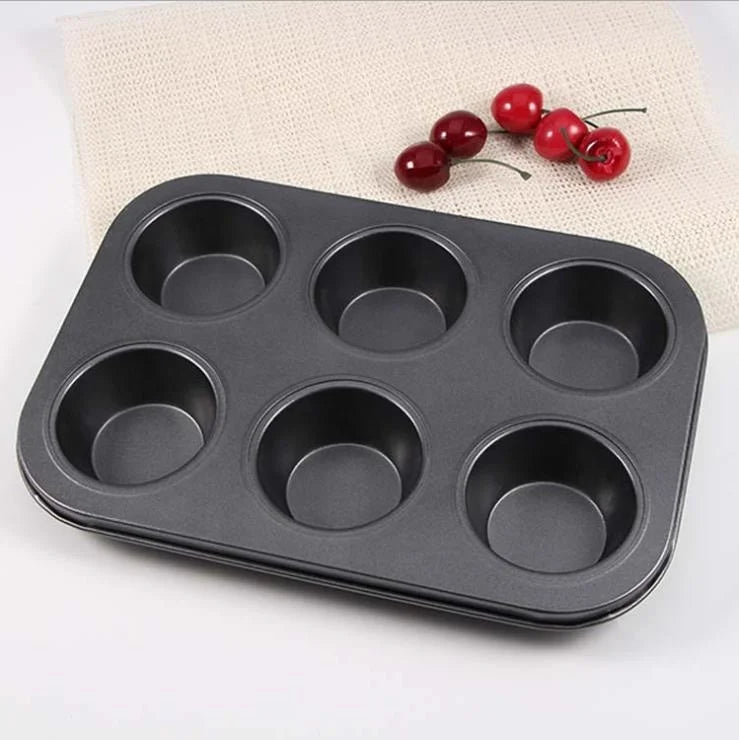 Wholesale 6 Cavities Carbon Steel Cake Muffin Pan