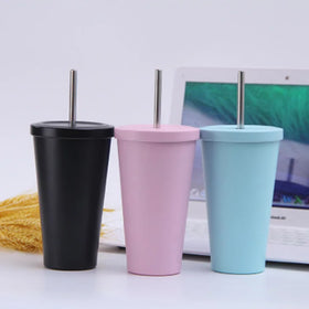 Lightweight BPA-free Stainless Steel Rust-Proof Vacuum Insulated Coffee Sport Tumbler with Straw