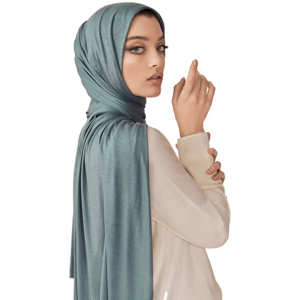 Wholesale High Quality Big Size Plain 70 Colors Jersey  Cotton Scarf Hijab for Muslim Ladies