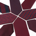 Custom Silk Men's Neckties Red Burgundy Wedding Ties for Men Fashion Polyester Necktie Cravates Male Business Striped Neck Tie