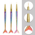Mermaid Thread Pen Nail Handle Brush Manicure Fine Line Acrylic Pen Mermaid Pole Very Fine Line Paint Nail Varnish Paint Brush