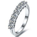 Fashionable Single Row Diamond Simulated Couple Ring Shiny Cubic Zirconia Christian Religious Symbol Gemstone for Men Women