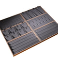 Luxury Gold and Grey Microfiber Leather Jewelry Display Tray Series Including Ring Earring Diamond Counter Display Plate