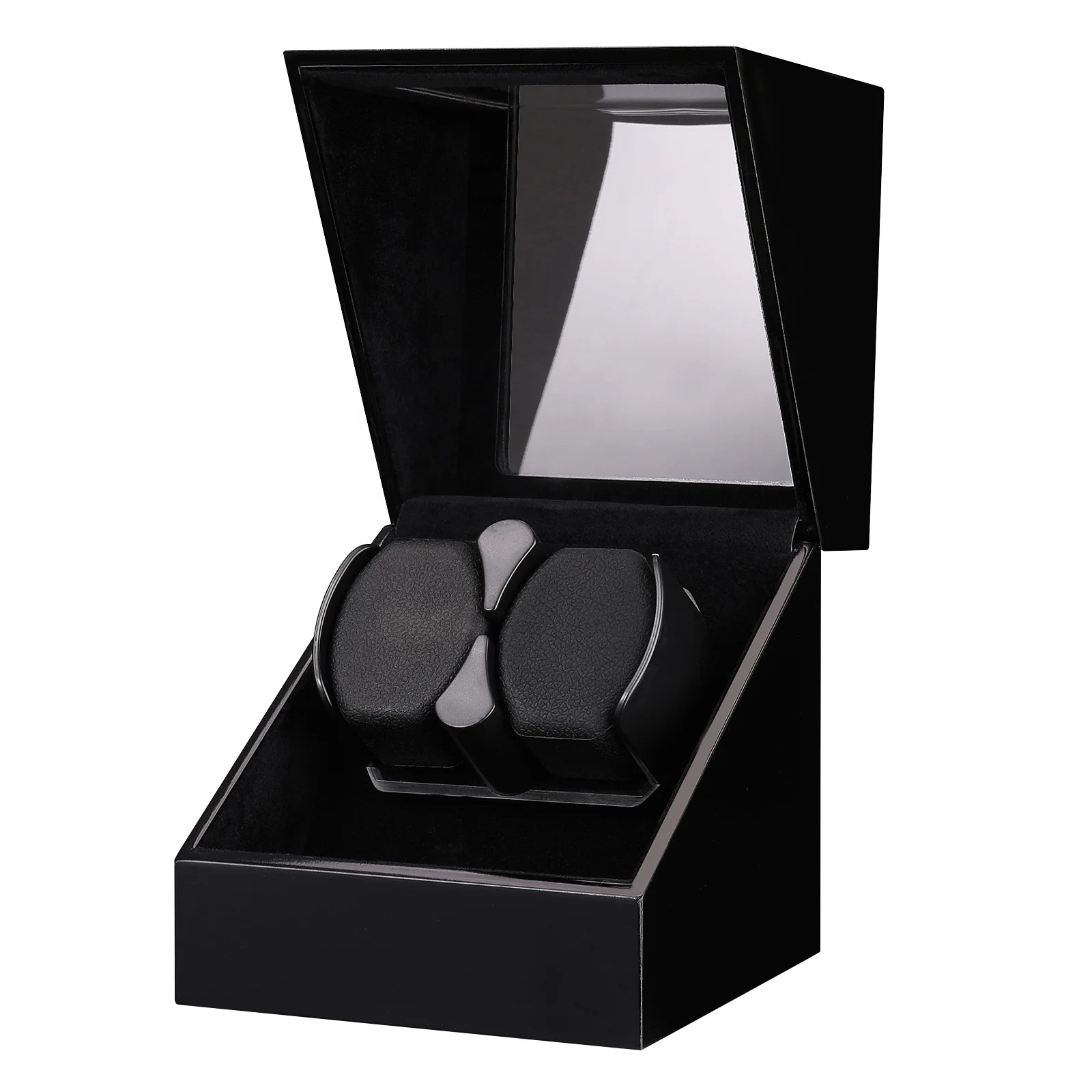 MINEESI Luxury Automatic Double-Rotating Watch Winder Case High Gloss Custom Logo Protective OEM ODM MDF Suede Lining Rectangle