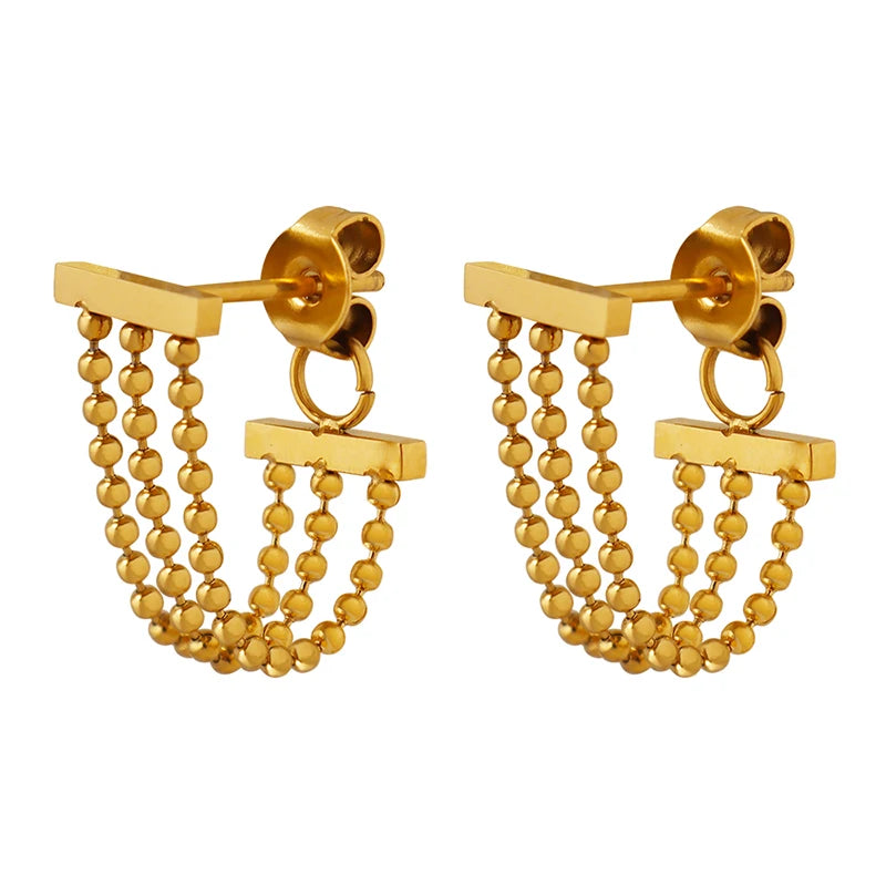 Wholesale Fashionable Designer Fancy Jewelry Stainless Steel Tassel Earrings