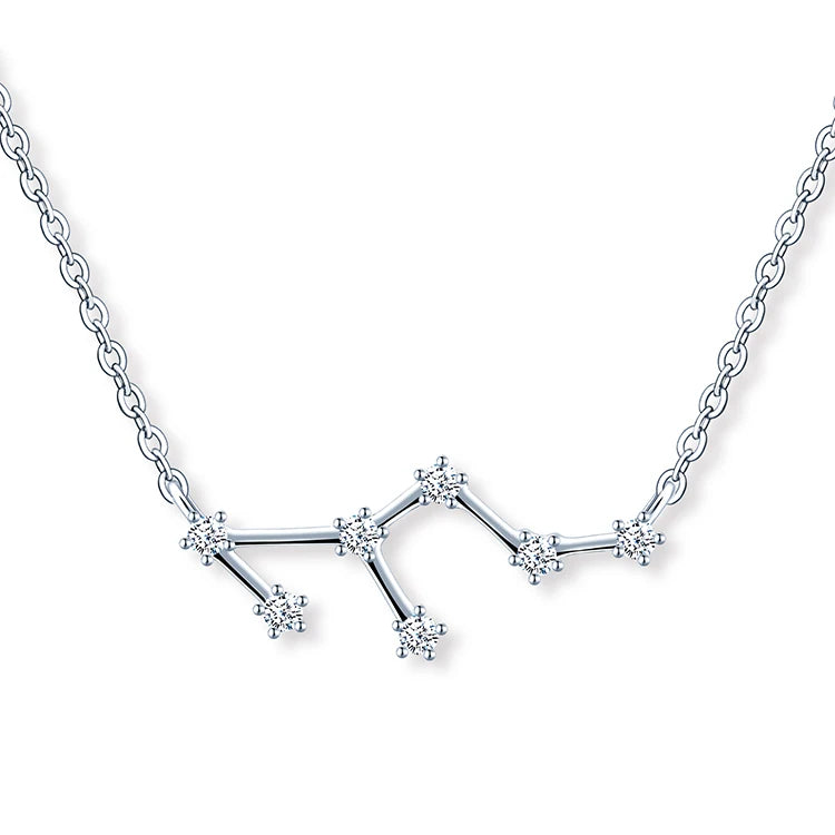 Free Sample 925 Sterling Silver Zodiac Signs Necklace 12 Zodiac Charms Necklaces for Women