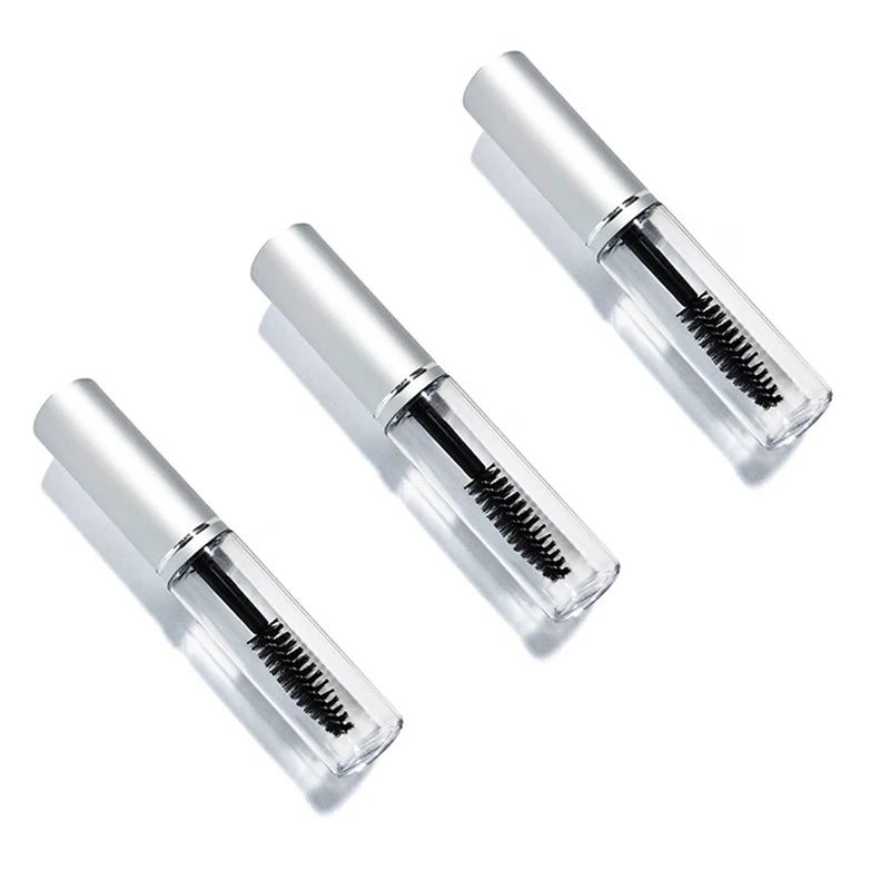 Private Label Mascara Tube Empty Round PETG Glass Bottle Round Aluminum Lid With Brush Container Aluminum