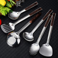 Stainless Steel Cooking Utensils Set Slotted Turner Egg Spatula Soup Skimmer Ladle Kitchen Restaurant Use Metal Appliance Tools