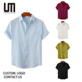 Liu Ming 2025 New Summer Men Chinese Style Short Sleeve Shirt - Cotton Linen Casual Lapel Shirt (Breathable & Comfortable)