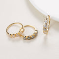 Daidan Gold Plated Rings Women Teardrop Diamond Triangle Geometric Cubic Zirconia 925 Silver Rings