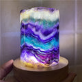 New Products Natural Crystal Healing Rainbow Fluorite Lamp for Home Decoration