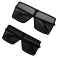 Parent-child Children's Oversized Designer Sunglasses Large Frame UV Resistant Fashion Square Women Sunglasses Black Sunglasses