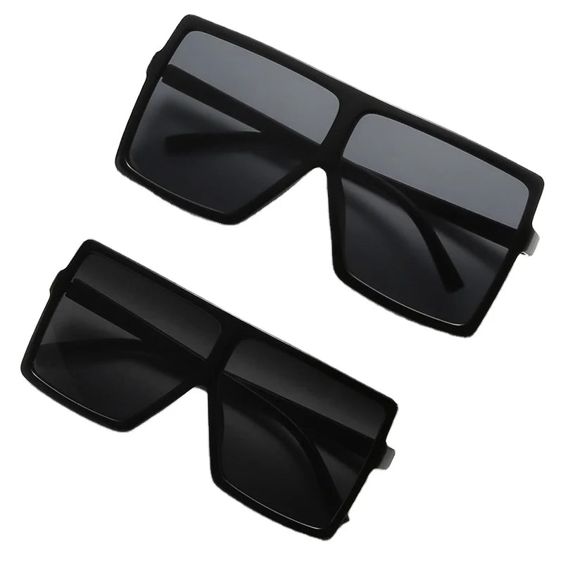 Parent-child Children's Oversized Designer Sunglasses Large Frame UV Resistant Fashion Square Women Sunglasses Black Sunglasses