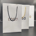 White Brown Kraft Gift Craft Cardboard Shopping Paper Bag With Your Own Logo Print Hot Stamping for Ribbon Handles Paper Gift