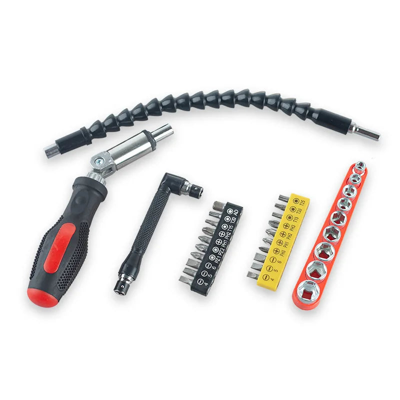 Thick Handle 90 Degree Corner Ratchet Wrench Hexagonal Forward Reverse Corner Thick Handle Multi-angle Manual Screwdriver Set