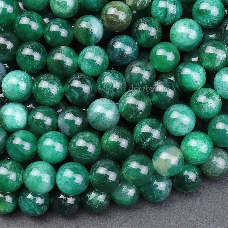 New Stone Gemstone Natural Genuine Green Mica Muscovite Beads Chinese Emerald Imitate Loose Bead with 6mm 8mm 10mm 38cm Strand