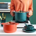 American INS Color Glaze Ceramic Eco-Friendly Home Cooking Casserole Open Fire Dry Burning Cracking High Temperature Stew Pot