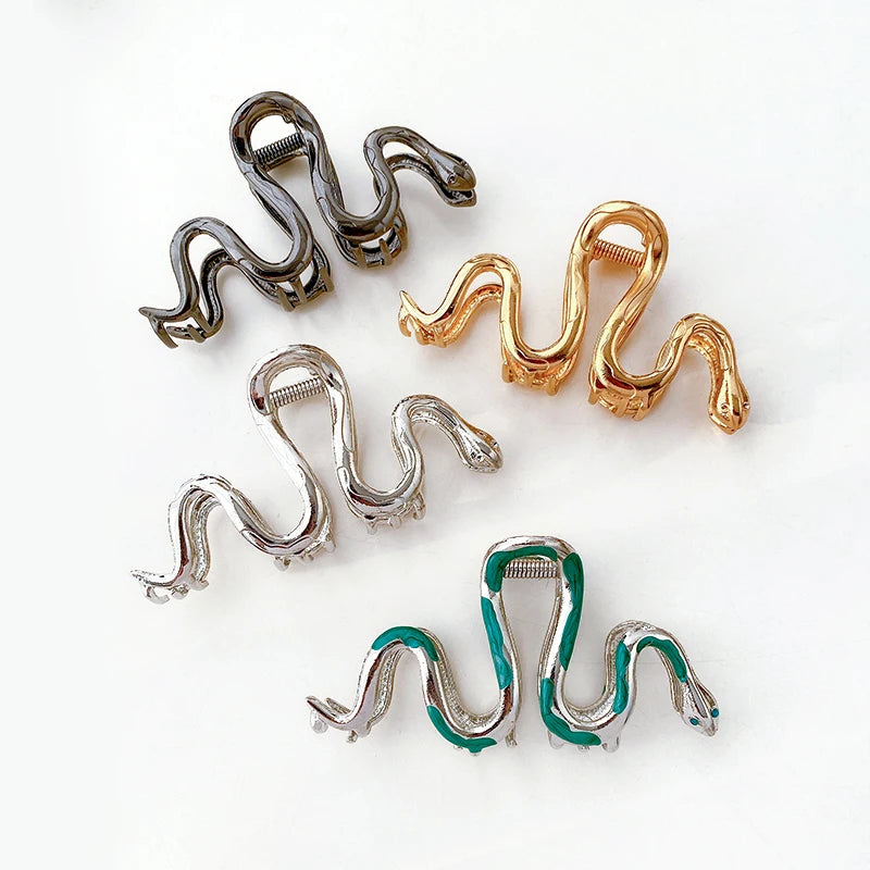 Large Metal Snake Claw Hair Clip 10.5cm Alloy Geometry Clip Hair Big Shark Women Hair Claw