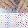NEW 12 Colors French Styles V Shape Thin Gradient French Nail Art Stickers